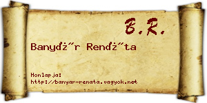 Banyár Renáta névjegykártya